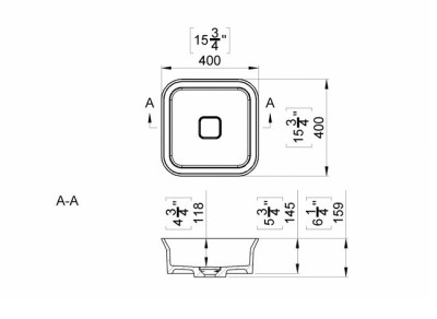 LAVOAR DRESDA 40X40X15.9 CM , FARA PREPLIN